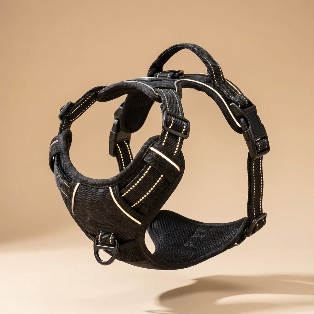 PawHaven ProWalk harness studio shot showing front leash clip